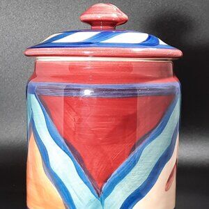 Vintage Gail Pittman Red Azalea Canister